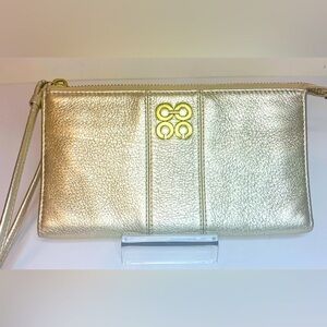 Coach Julia Zippy Wallet/Wristlet Purse in Gold Leather Style # 45393!